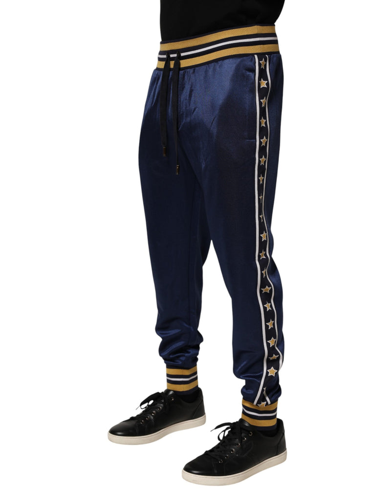 Pantalones jogger de nailon azul de tiro medio de Dolce & Gabbana