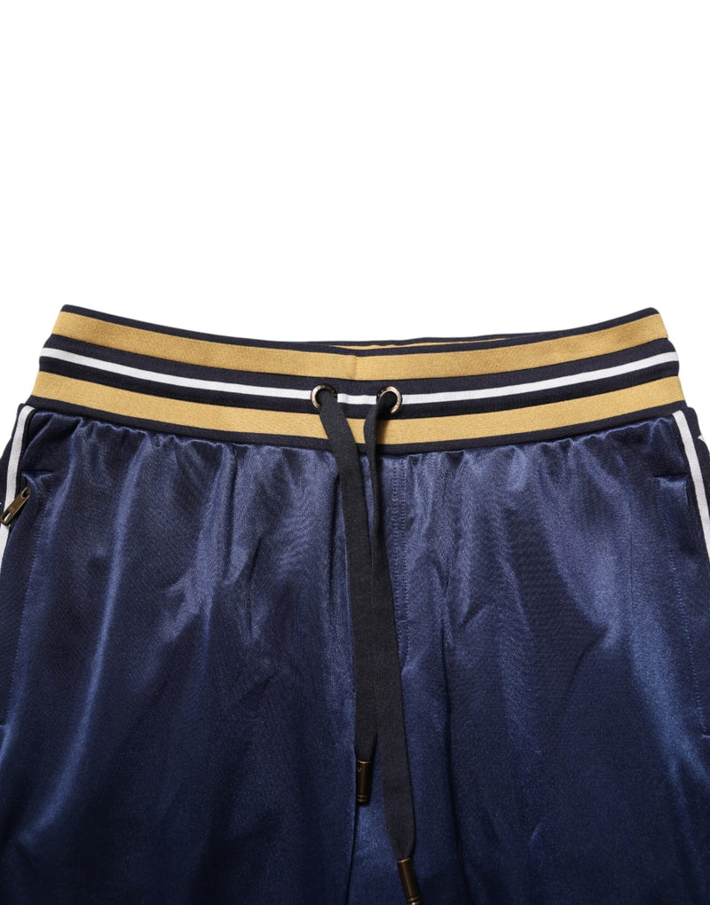 Pantalones jogger de nailon azul de tiro medio de Dolce & Gabbana