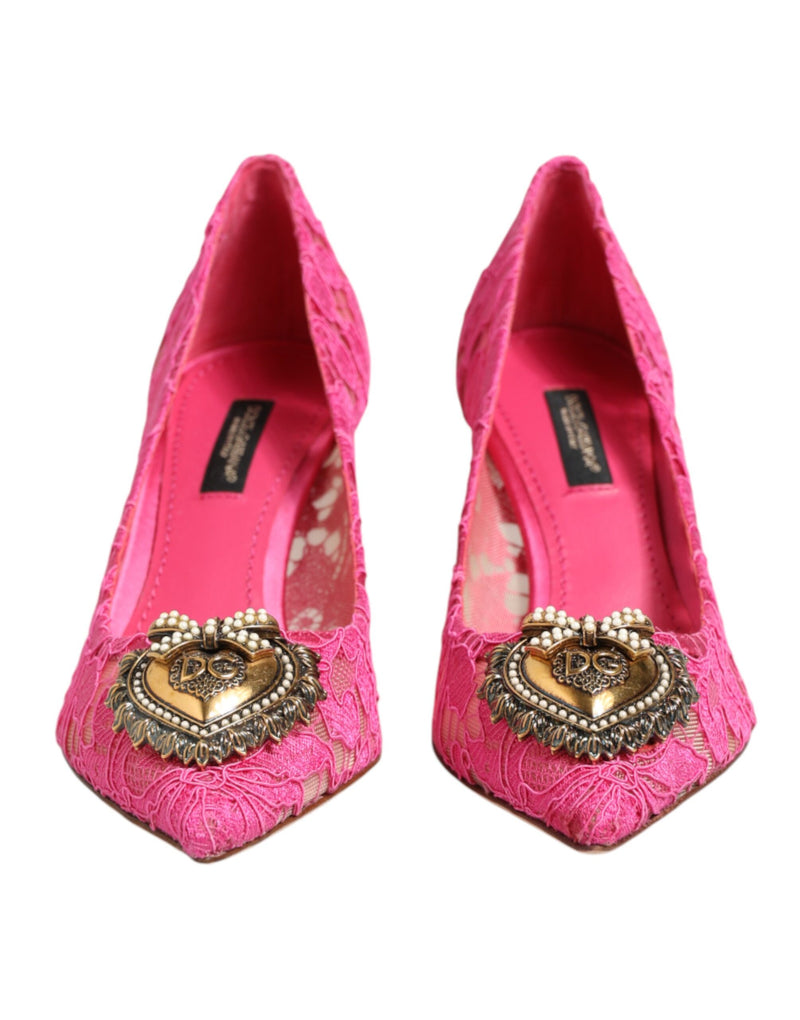 Dolce & Gabbana Décolleté in pizzo rosa Taormina DEVOTION