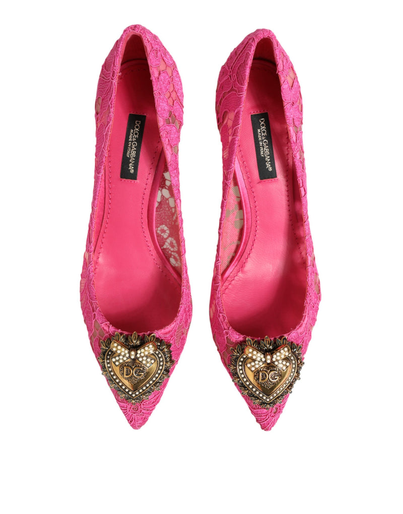 Dolce & Gabbana Décolleté in pizzo rosa Taormina DEVOTION