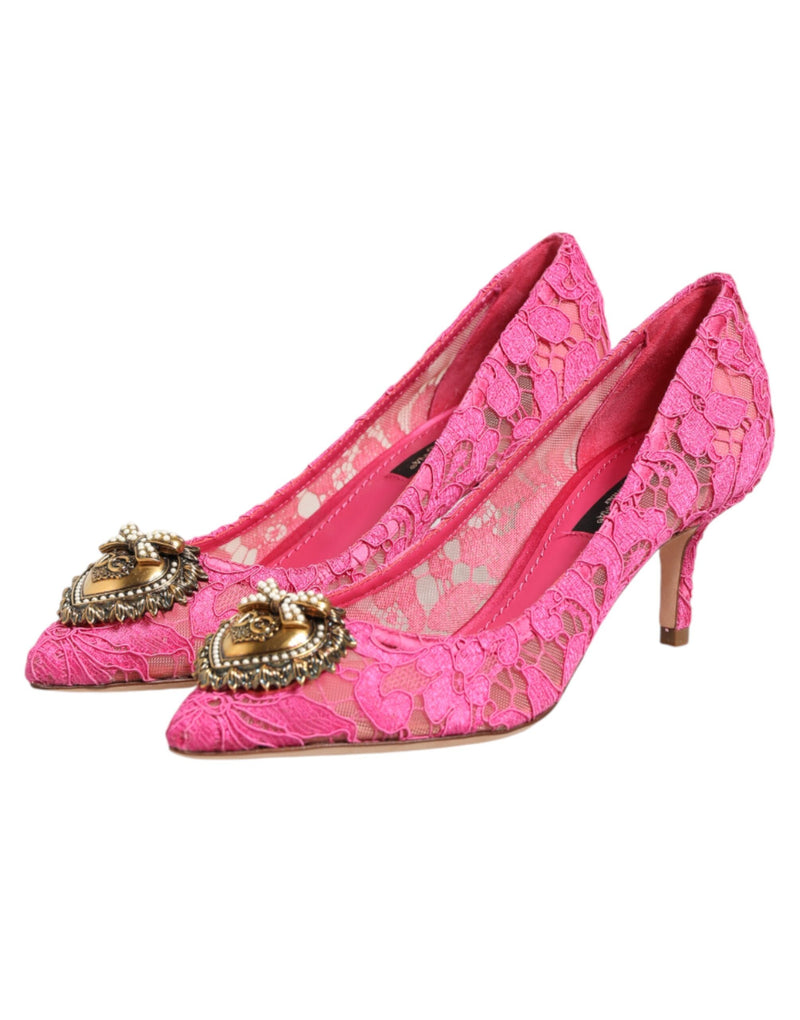 Dolce & Gabbana Décolleté in pizzo rosa Taormina DEVOTION