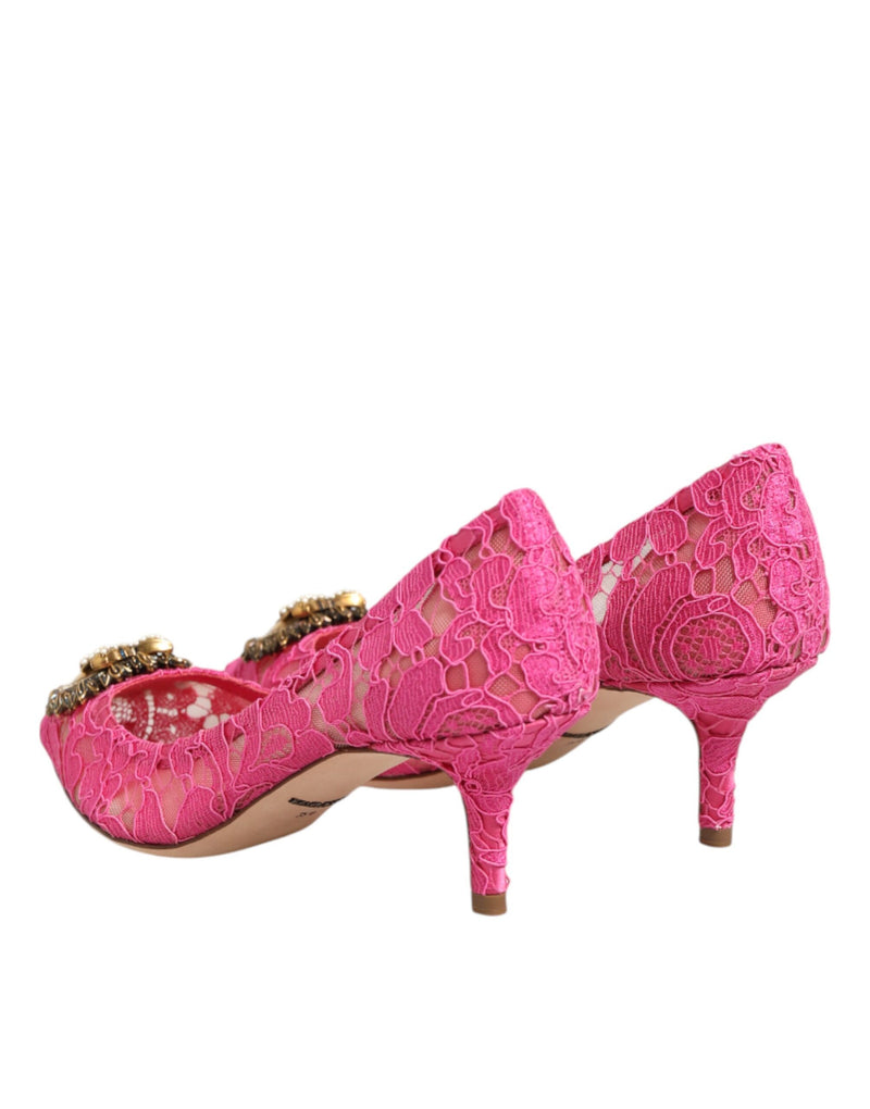 Dolce & Gabbana Décolleté in pizzo rosa Taormina DEVOTION