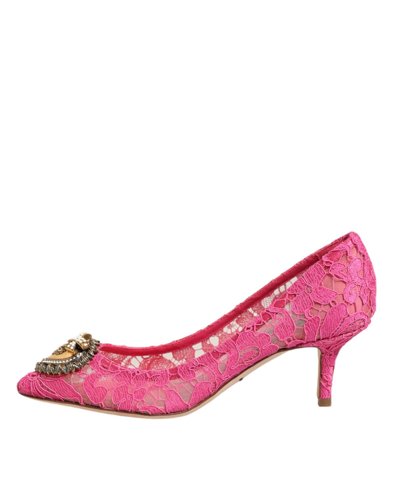 Dolce & Gabbana Décolleté in pizzo rosa Taormina DEVOTION