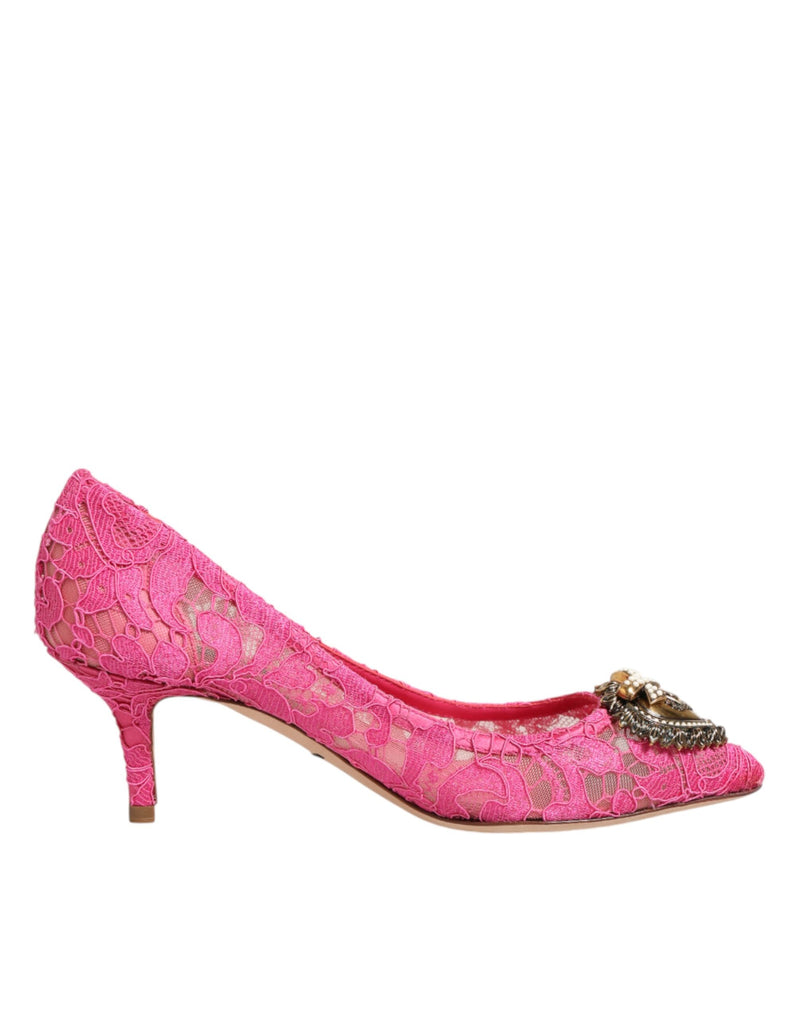 Dolce & Gabbana Décolleté in pizzo rosa Taormina DEVOTION