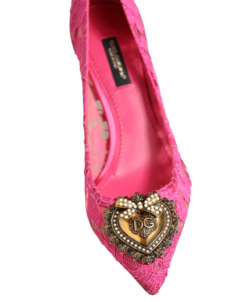 Dolce & Gabbana Décolleté in pizzo rosa Taormina DEVOTION