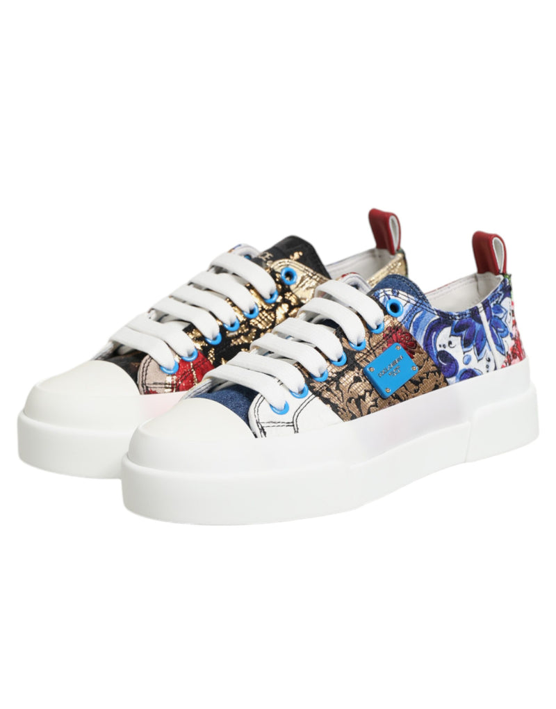 Zapatillas bajas multicolor de patchwork de Dolce & Gabbana