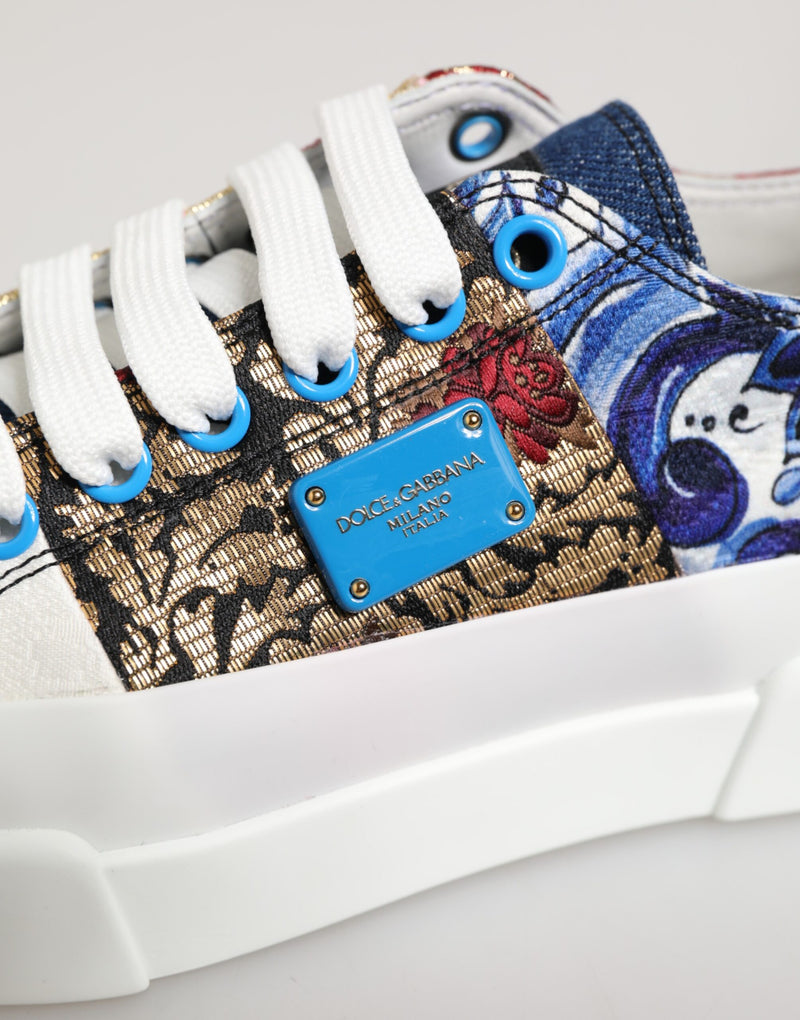 Tênis de cano baixo Dolce & Gabbana multicoloridos em patchwork