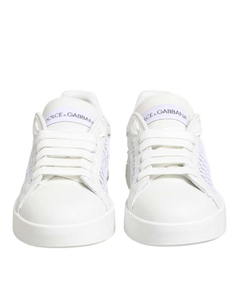 Dolce & Gabbana Sneakers basse bianche con inserti in rete