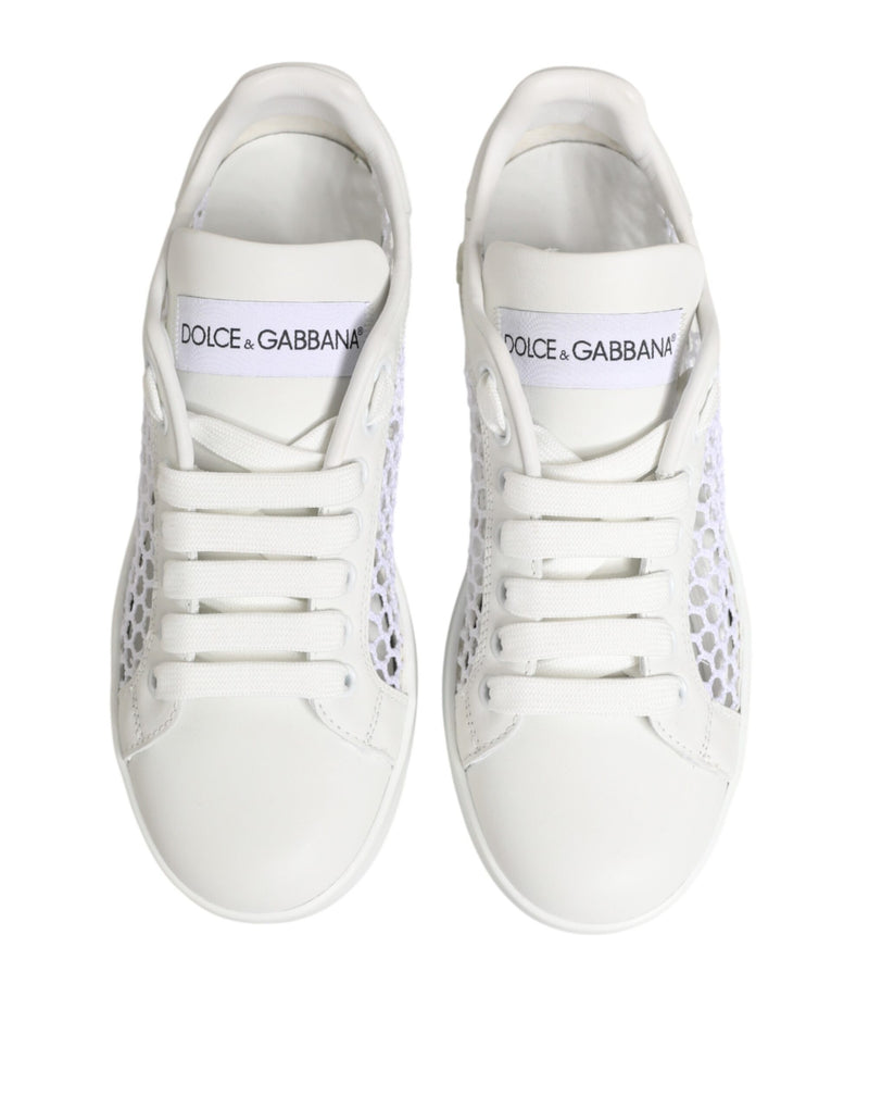 Dolce & Gabbana Sneakers basse bianche con inserti in rete