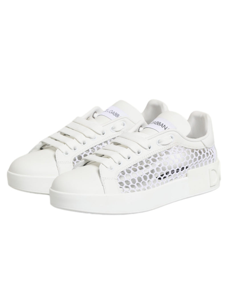 Dolce & Gabbana Sneakers basse bianche con inserti in rete
