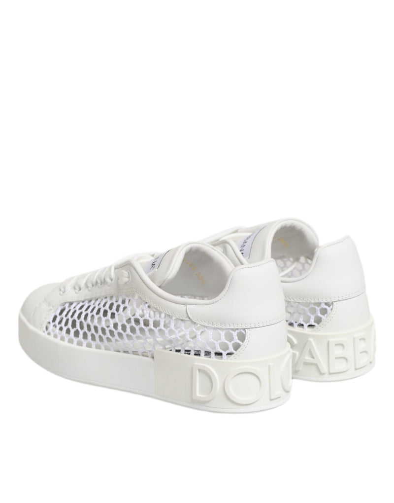 Dolce & Gabbana Sneakers basse bianche con inserti in rete