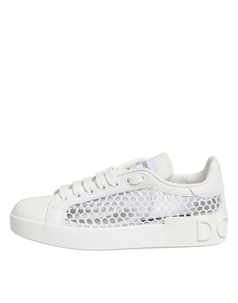 Dolce & Gabbana Sneakers basse bianche con inserti in rete