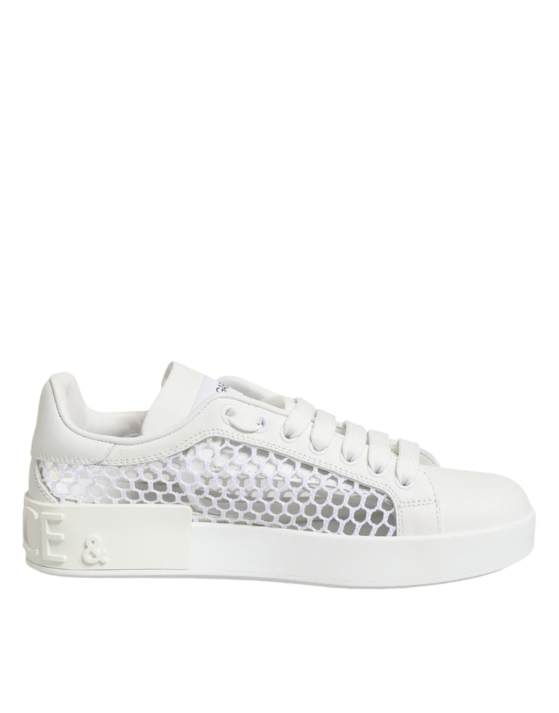 Dolce & Gabbana Sneakers basse bianche con inserti in rete