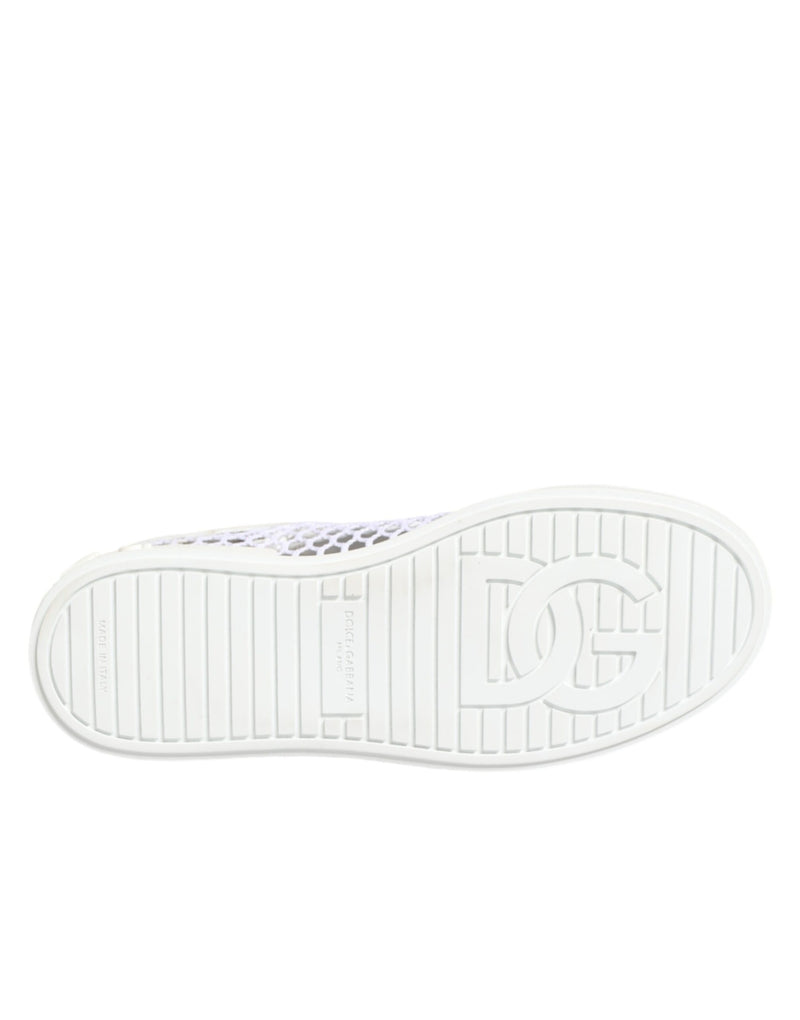 Dolce & Gabbana Sneakers basse bianche con inserti in rete