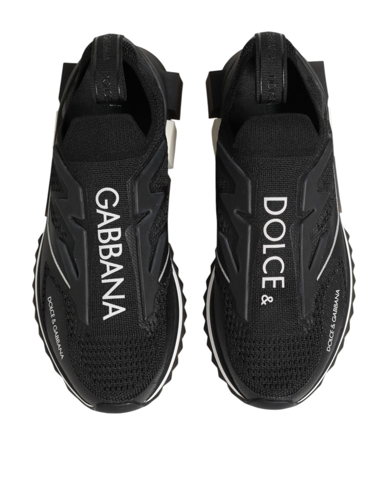 Baskets Dolce & Gabbana SORRENTO noires en maille stretch sportive