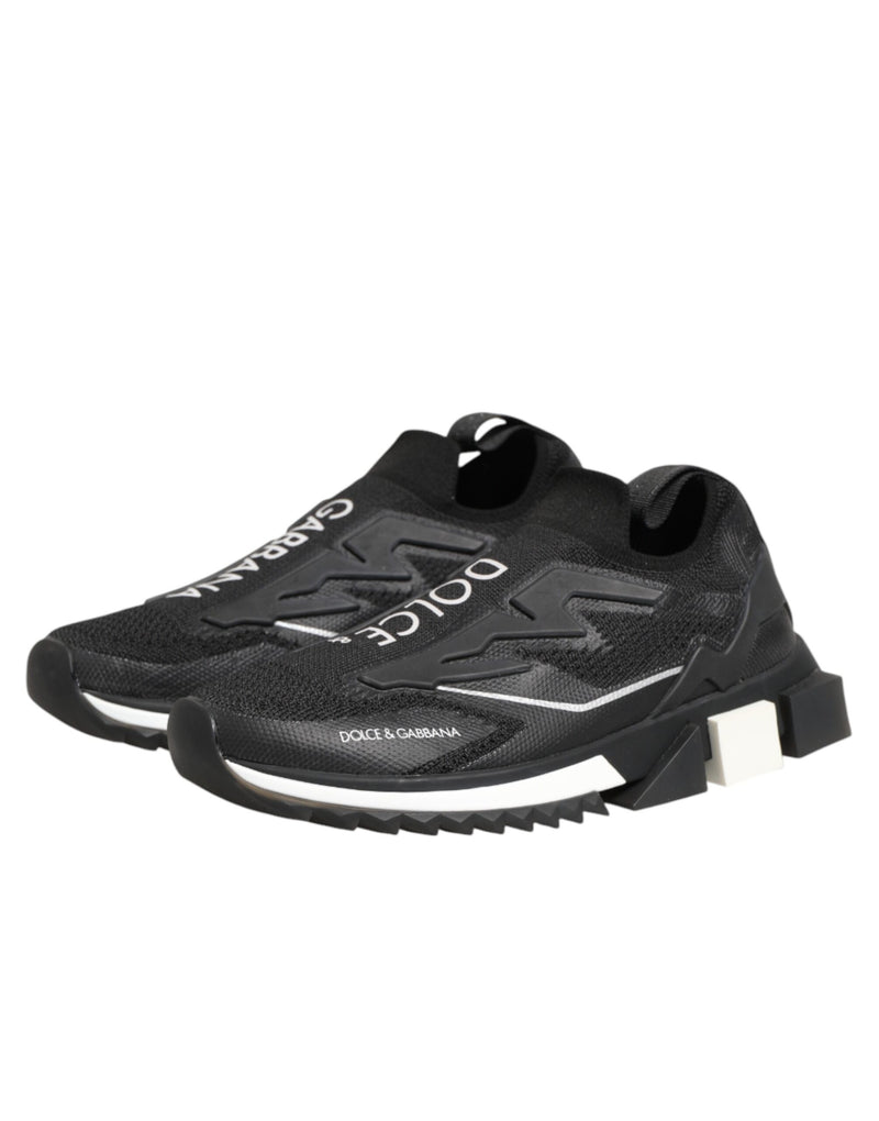 Baskets Dolce & Gabbana SORRENTO noires en maille stretch sportive
