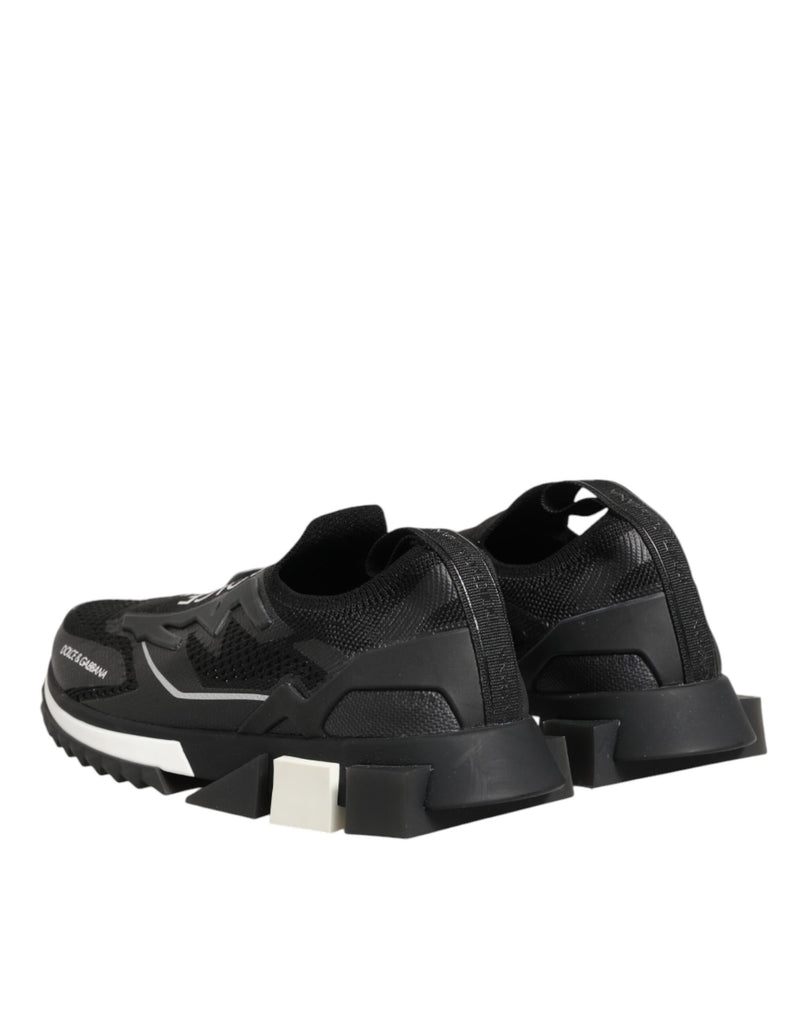 Baskets Dolce & Gabbana SORRENTO noires en maille stretch sportive