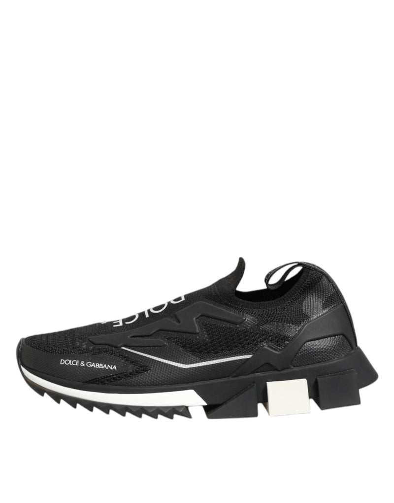 Baskets Dolce & Gabbana SORRENTO noires en maille stretch sportive