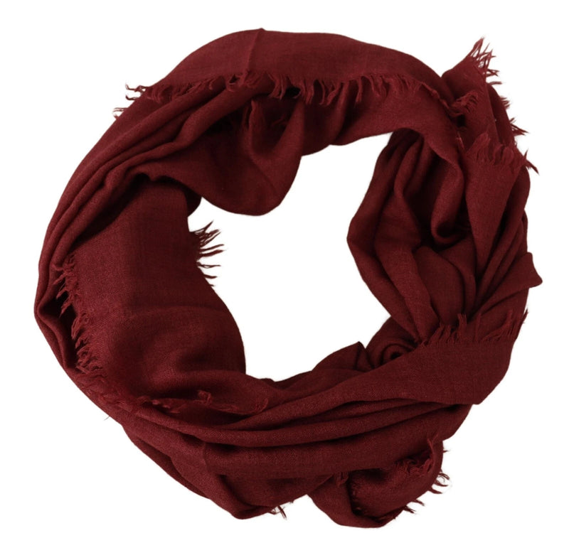 Dolce & Gabbana Sciarpa avvolgente con frange in cashmere e seta rossa DG Crown