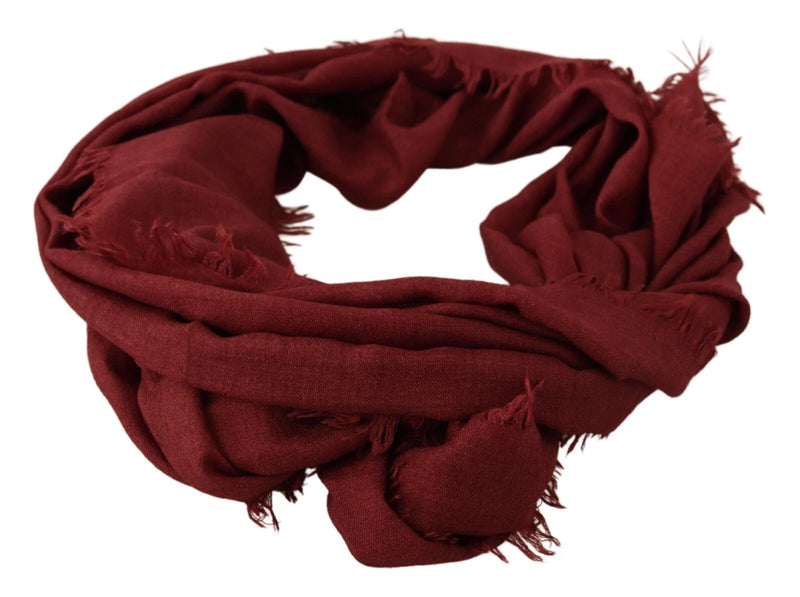 Dolce & Gabbana Sciarpa avvolgente con frange in cashmere e seta rossa DG Crown
