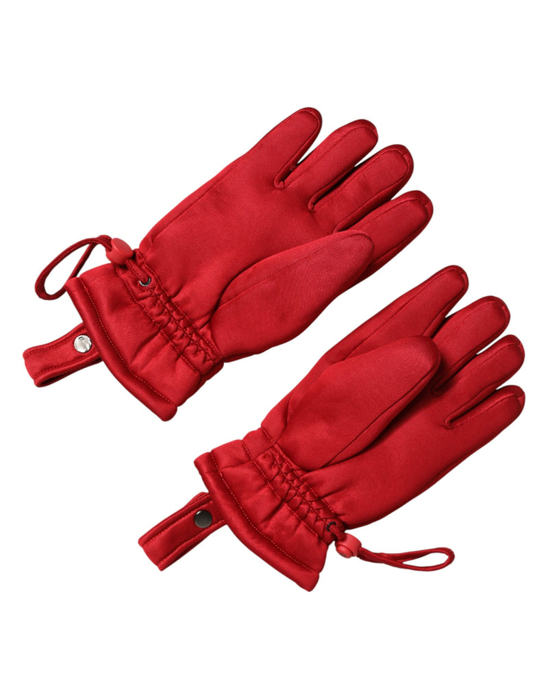 Dolce & Gabbana Guanti a manopola rossi da motociclista in viscosa