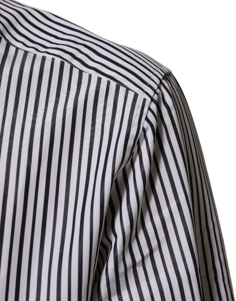 Camisa de vestir para hombre de rayas negras y blancas, línea GOLD, de Dolce & Gabbana