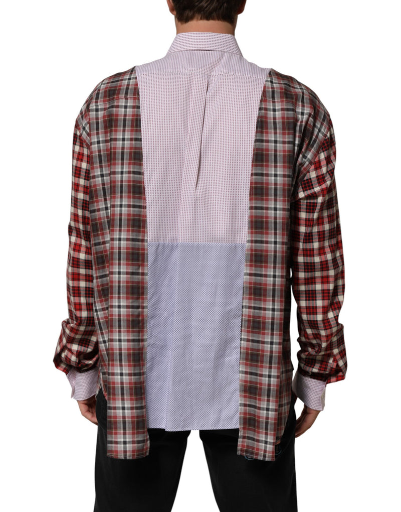 Chemise à carreaux multicolore à col en coton Dolce & Gabbana
