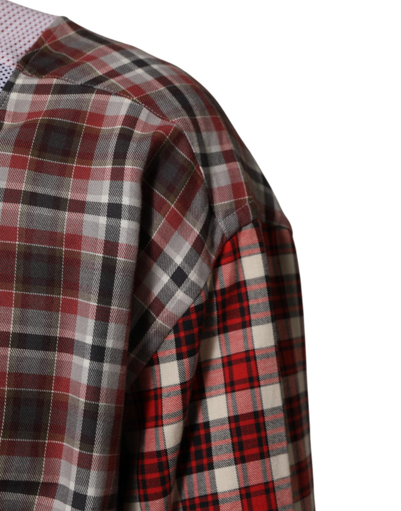 Chemise à carreaux multicolore à col en coton Dolce & Gabbana