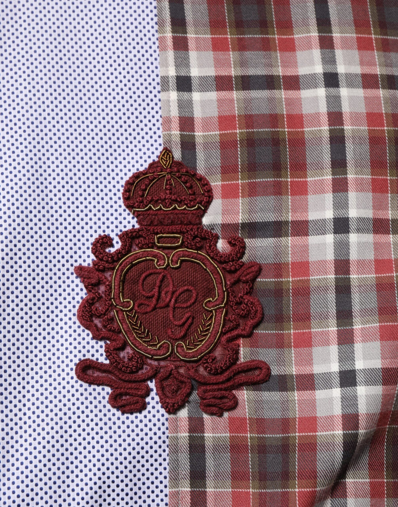 Chemise à carreaux multicolore à col en coton Dolce & Gabbana