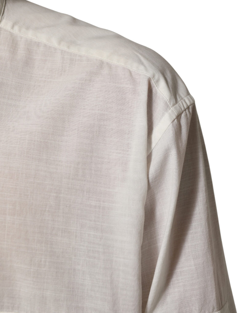 Camisa blanca de algodón abotonada con estampado floral Dolce & Gabbana