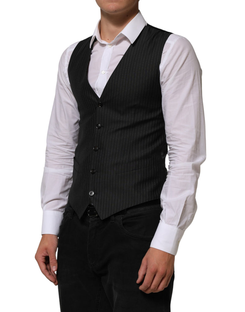 Gilet de costume formel pour homme en laine noire Dolce & Gabbana