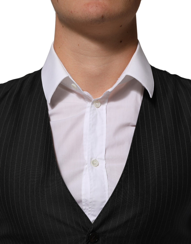 Gilet de costume formel pour homme en laine noire Dolce & Gabbana