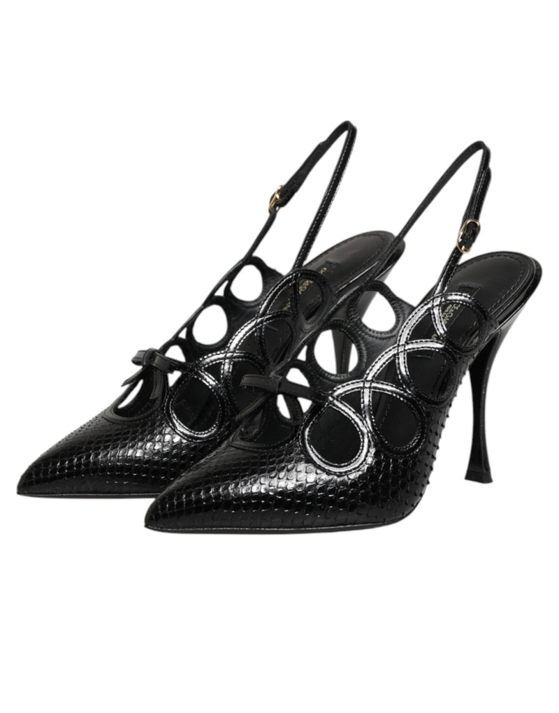 Dolce & Gabbana Leather High Heels Slingback Shoes