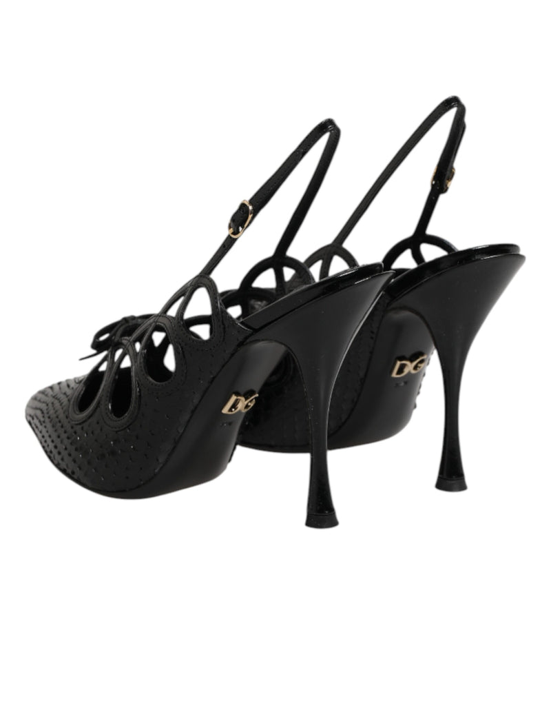 Dolce & Gabbana Leather High Heels Slingback Shoes