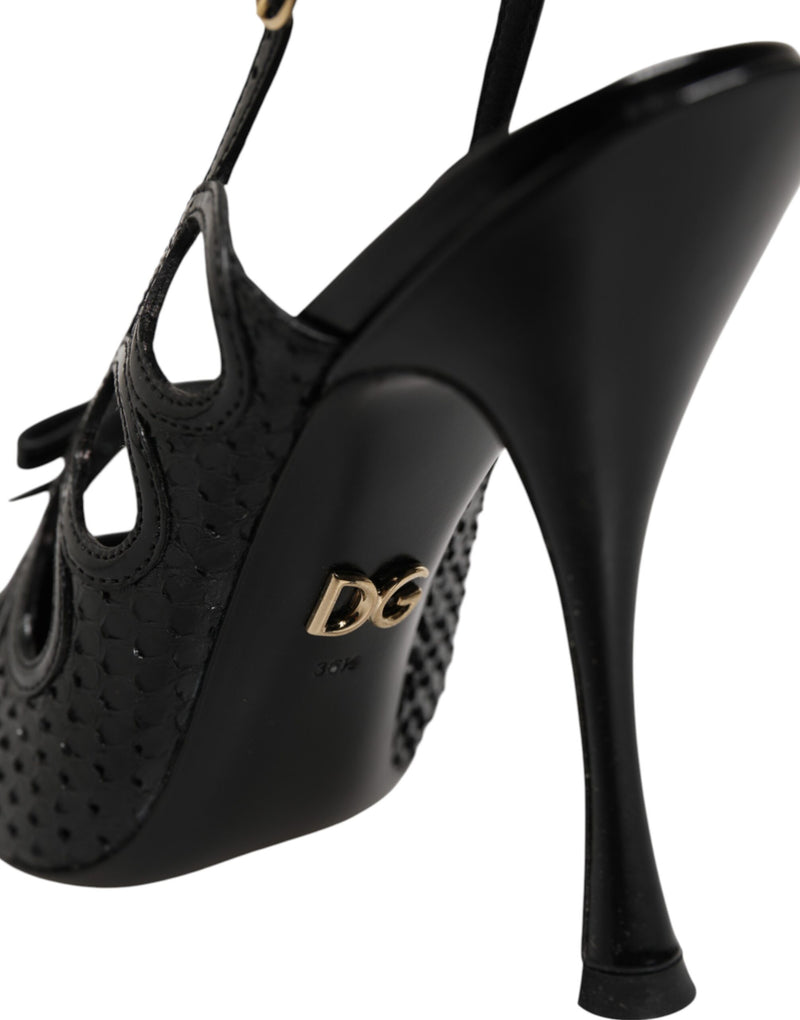Dolce & Gabbana Leather High Heels Slingback Shoes