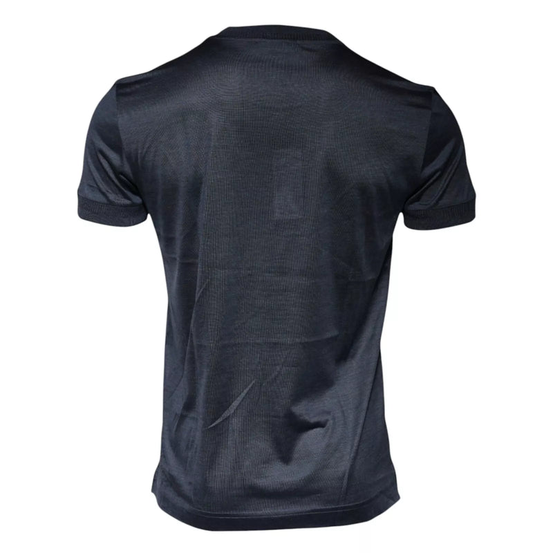 Dolce & Gabbana Blue Silk Crew Neck Short Sleeves Men T-shirt