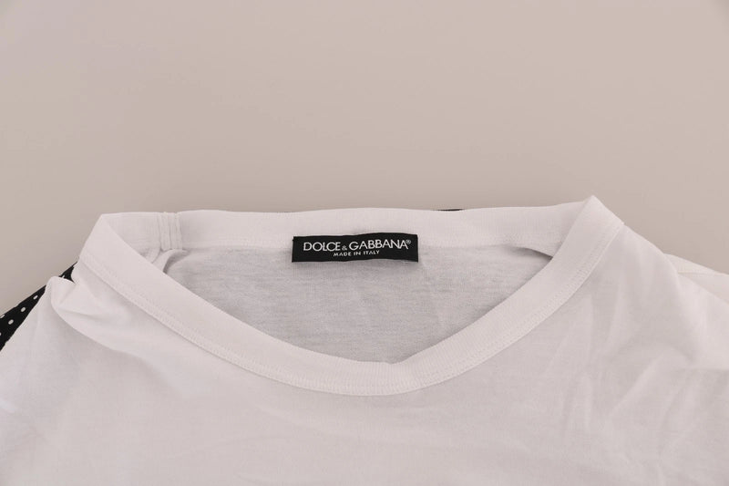 Camiseta branca de algodão com lenço de seda preto da Dolce & Gabbana