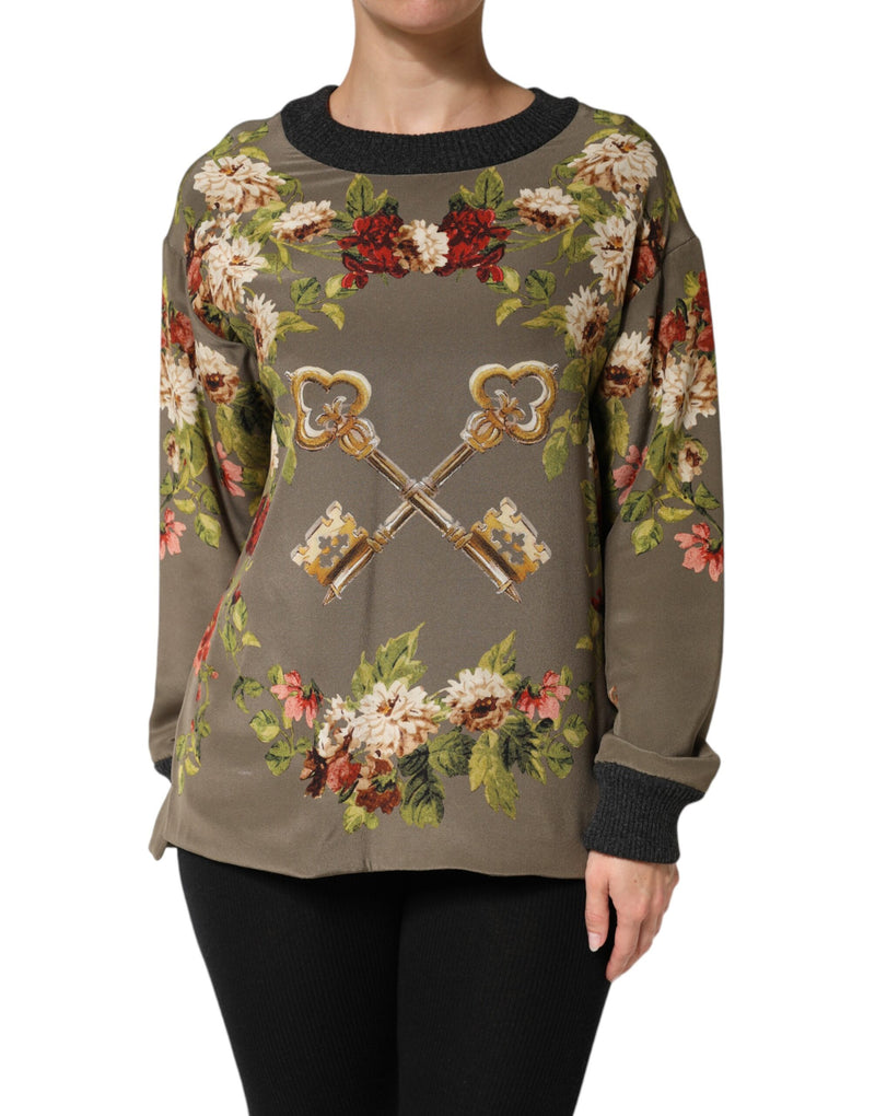 Pull blouse Dolce & Gabbana en soie Enchanted Sicily à col rond