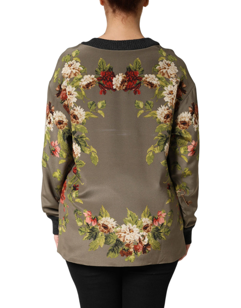 Pull blouse Dolce & Gabbana en soie Enchanted Sicily à col rond