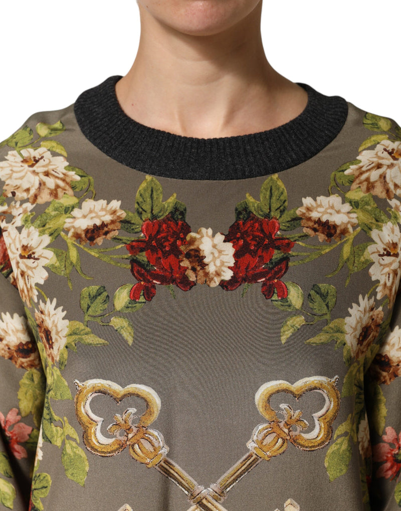 Pull blouse Dolce & Gabbana en soie Enchanted Sicily à col rond
