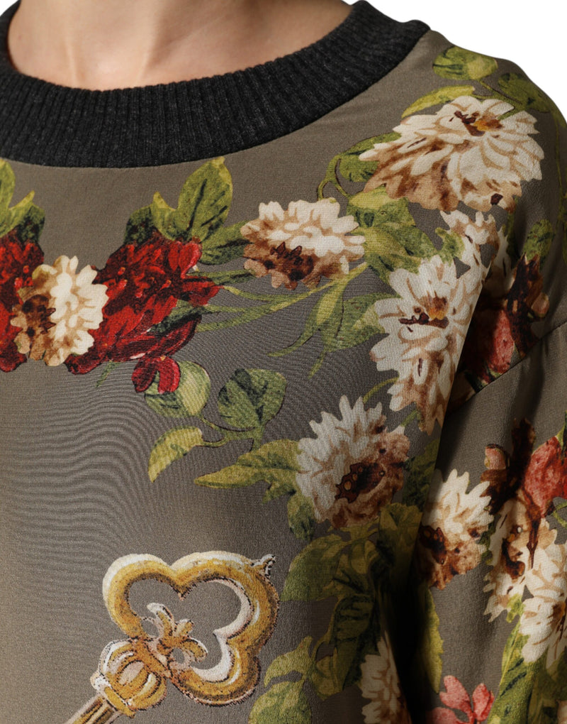 Pull blouse Dolce & Gabbana en soie Enchanted Sicily à col rond