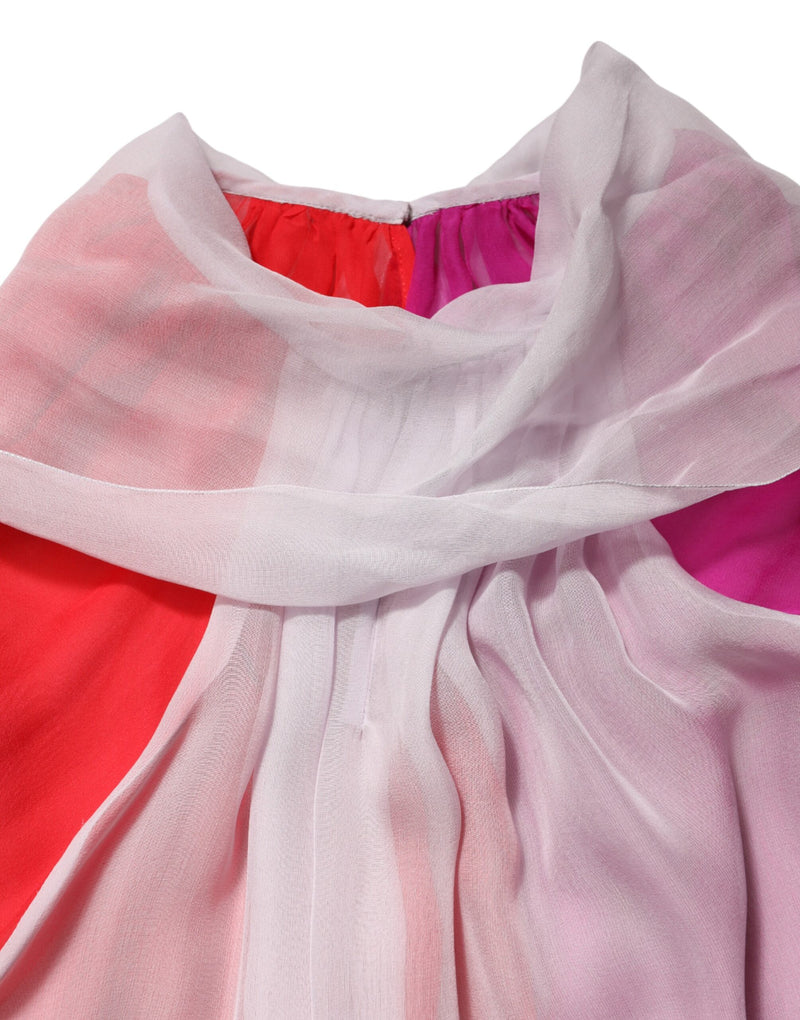 Haut blouse Dolce & Gabbana multicolore en soie à manches courtes