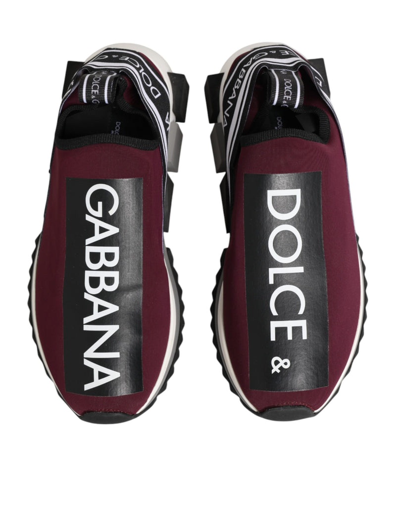 Sneakers da uomo Dolce & Gabbana Sorrento bordeaux, modello slip-on