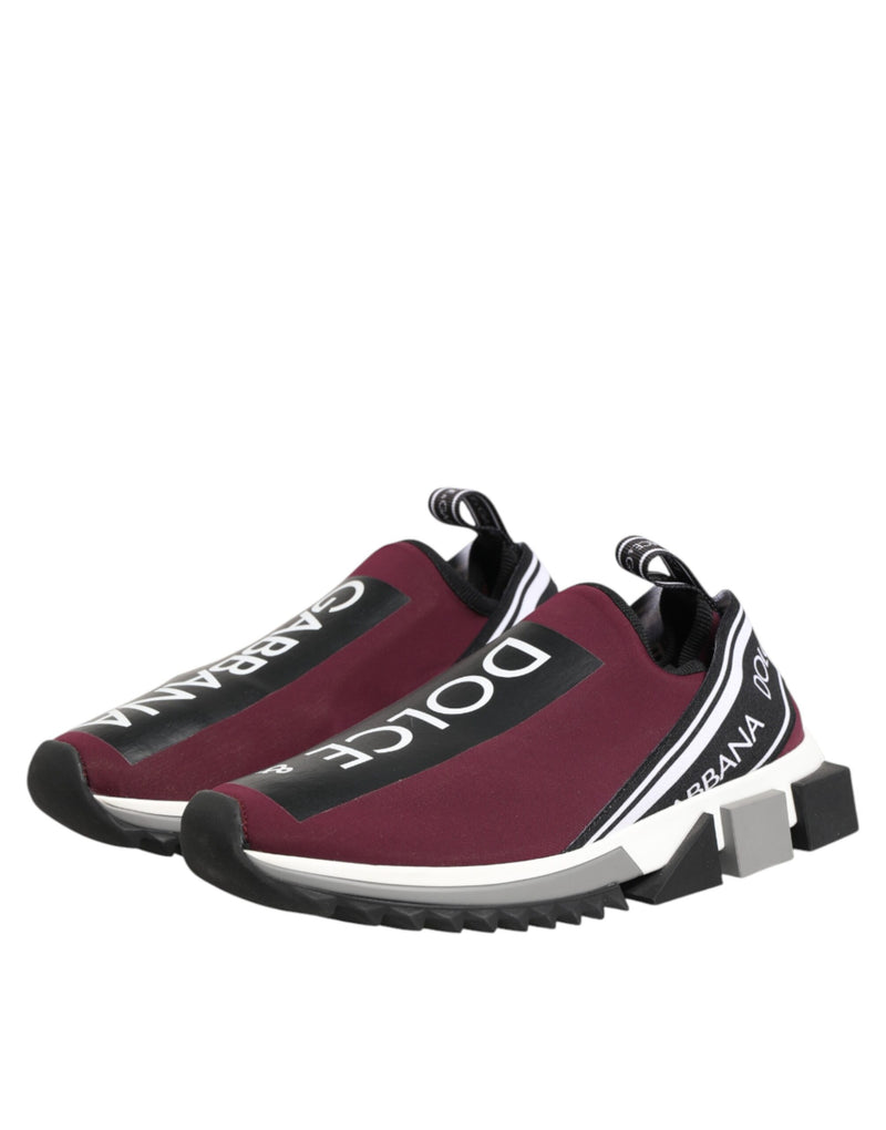 Sneakers da uomo Dolce & Gabbana Sorrento bordeaux, modello slip-on