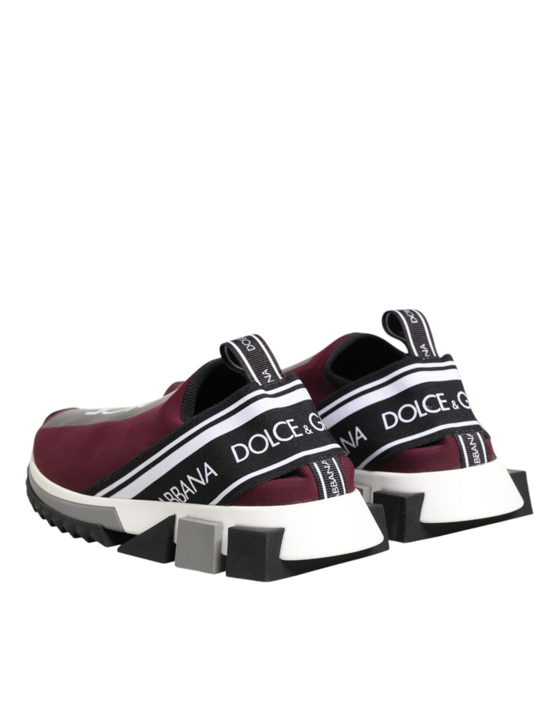 Sneakers da uomo Dolce & Gabbana Sorrento bordeaux, modello slip-on