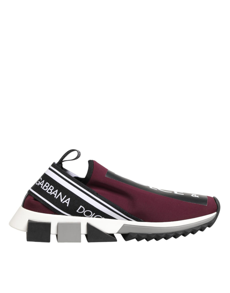 Sneakers da uomo Dolce & Gabbana Sorrento bordeaux, modello slip-on