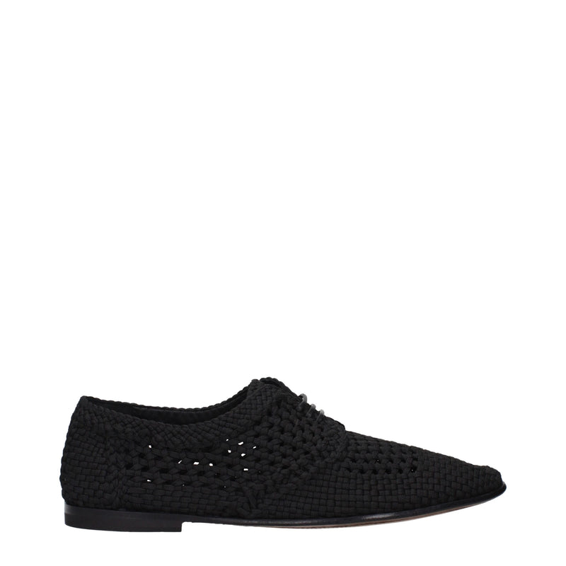 Dolce & Gabbana Black Fabric Oxfords And Derbies