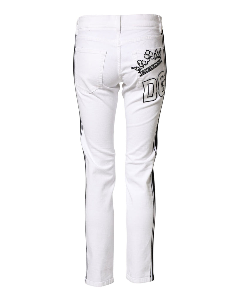 Jeans skinny da uomo in cotone stretch bianco Dolce & Gabbana