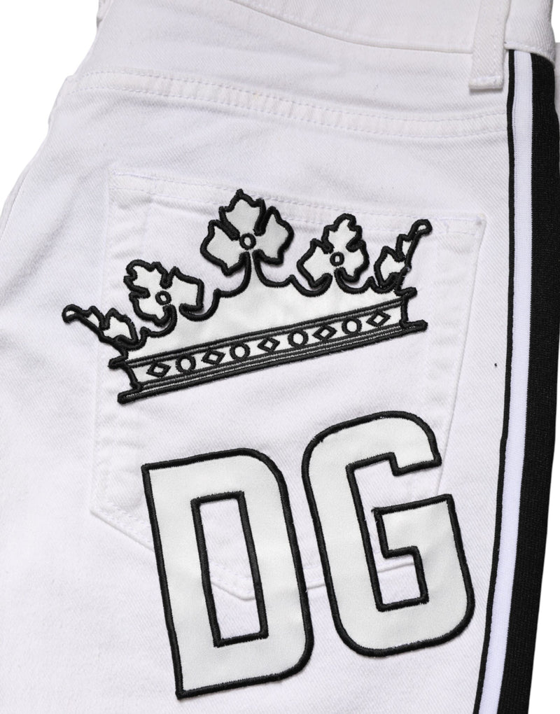 Jeans skinny da uomo in cotone stretch bianco Dolce & Gabbana