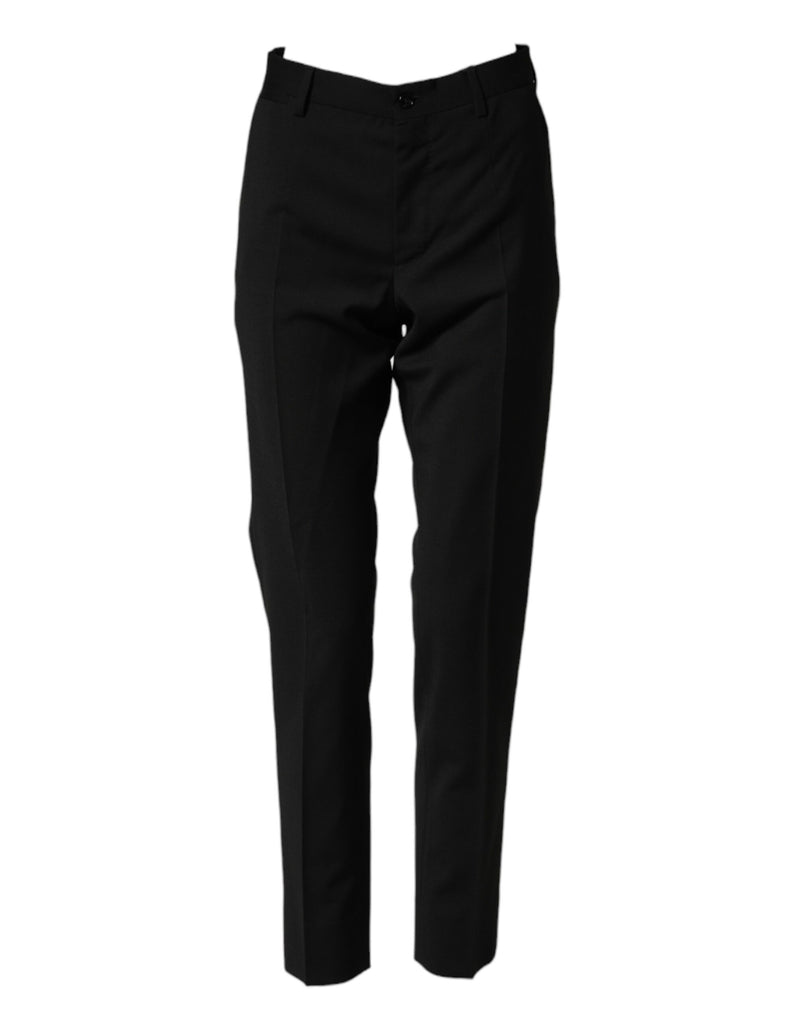 Pantalon habillé Dolce & Gabbana noir en laine pour homme